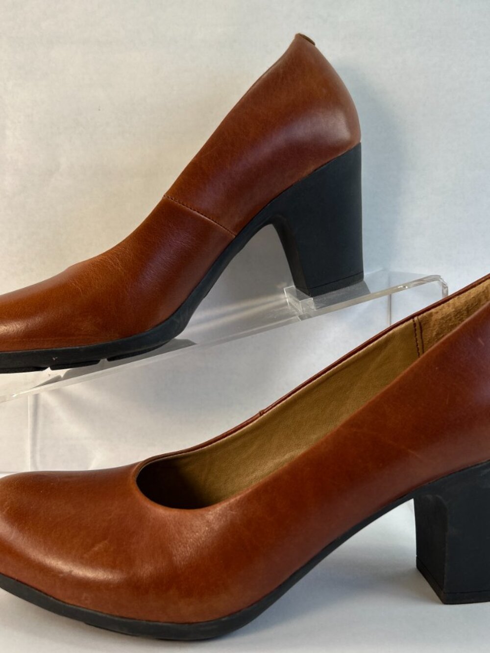 Sofft Pumps Womens Size 8 Brown Leather Cushioned Dress Work Evening Heels Shoes - Picture 3 of 10